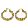 Oro Laminado Medium Hoop, Gold Filled Style and Hollow Polished, Golden Finish, 02.170.0566.40