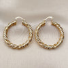 Oro Laminado Medium Hoop, Gold Filled Style Twist and Hollow Design, Polished, Golden Finish, 02.170.0566.40