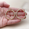 Oro Laminado Medium Hoop, Gold Filled Style Twist Design, Diamond Cutting Finish, Golden Finish, 02.170.0567.40