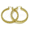 Oro Laminado Large Hoop, Gold Filled Style Diamond Cutting Finish, Golden Finish, 02.170.0567.50
