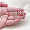 Oro Laminado Medium Hoop, Gold Filled Style Hollow Design, Diamond Cutting Finish, Golden Finish, 02.213.0258.30