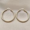 Oro Laminado Medium Hoop, Gold Filled Style Hollow Design, Diamond Cutting Finish, Golden Finish, 02.213.0258.40