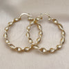 Oro Laminado Large Hoop, Gold Filled Style Twist Design, Matte Finish, Golden Finish, 02.170.0568.50
