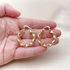 Oro Laminado Medium Hoop, Gold Filled Style Twist and Hollow Design, Diamond Cutting Finish, Golden Finish, 02.170.0021.30