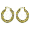 Oro Laminado Medium Hoop, Gold Filled Style Hollow Design, Polished, Golden Finish, 02.170.0570.30