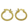 Oro Laminado Small Hoop, Gold Filled Style Diamond Cutting Finish, Golden Finish, 02.170.0296.1.20