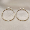 Oro Laminado Medium Hoop, Gold Filled Style Diamond Cutting Finish, Golden Finish, 02.170.0296.1.40