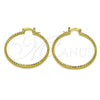 Oro Laminado Medium Hoop, Gold Filled Style Diamond Cutting Finish, Golden Finish, 02.170.0296.1.40