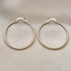 Oro Laminado Medium Hoop, Gold Filled Style Diamond Cutting Finish, Golden Finish, 02.170.0296.1.40
