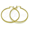 Oro Laminado Large Hoop, Gold Filled Style Diamond Cutting Finish, Golden Finish, 02.170.0296.1.50