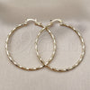Oro Laminado Large Hoop, Gold Filled Style Twist Design, Diamond Cutting Finish, Golden Finish, 02.170.0572.50