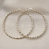 Oro Laminado Extra Large Hoop, Gold Filled Style Twist Design, Diamond Cutting Finish, Golden Finish, 02.170.0572.70