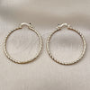Oro Laminado Medium Hoop, Gold Filled Style Diamond Cutting Finish, Golden Finish, 02.170.0523.1.40
