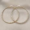Oro Laminado Extra Large Hoop, Gold Filled Style Diamond Cutting Finish, Golden Finish, 02.170.0523.1.60