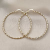 Oro Laminado Extra Large Hoop, Gold Filled Style Diamond Cutting Finish, Golden Finish, 02.170.0523.1.60