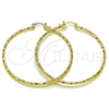 Oro Laminado Extra Large Hoop, Gold Filled Style Diamond Cutting Finish, Golden Finish, 02.170.0523.1.60