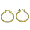 Oro Laminado Medium Hoop, Gold Filled Style Diamond Cutting Finish, Golden Finish, 02.170.0573.30