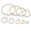 Oro Laminado Medium Hoop, Gold Filled Style Diamond Cutting Finish, Golden Finish, 02.170.0573.30