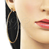 Oro Laminado Extra Large Hoop, Gold Filled Style Diamond Cutting Finish, Golden Finish, 02.170.0573.70
