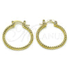 Oro Laminado Small Hoop, Gold Filled Style Diamond Cutting Finish, Golden Finish, 02.168.0036.25