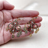 Oro Laminado Chandelier Earring, Gold Filled Style Guadalupe and Ball Design, Polished, Tricolor, 02.331.0065
