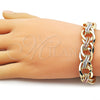 Oro Laminado Fancy Bracelet, Gold Filled Style Polished, Tricolor, 03.331.0102.1.08 (Thickness, 8 Inches Length)