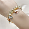 Oro Laminado Charm Bracelet, Gold Filled Style Elephant Design, Polished, Tricolor, 03.331.0335.07
