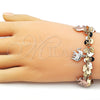 Oro Laminado Charm Bracelet, Gold Filled Style Elephant Design, Polished, Tricolor, 03.331.0335.07 (06 MM Thickness, 7 Inches Length)