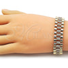 Oro Laminado Fancy Bracelet, Gold Filled Style with White Cubic Zirconia, Polished, Golden Finish, 03.283.0498.07