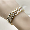 Oro Laminado Fancy Bracelet, Gold Filled Style with White Cubic Zirconia, Polished, Golden Finish, 03.283.0498.07