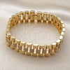 Oro Laminado Fancy Bracelet, Gold Filled Style with White Cubic Zirconia, Polished, Golden Finish, 03.283.0498.07