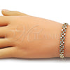 Oro Laminado Fancy Bracelet, Gold Filled Style with White Cubic Zirconia, Polished, Golden Finish, 03.283.0502.07