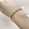 Oro Laminado Fancy Bracelet, Gold Filled Style with White Cubic Zirconia, Polished, Golden Finish, 03.283.0502.07