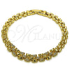 Oro Laminado Fancy Bracelet, Gold Filled Style with White Cubic Zirconia, Polished, Golden Finish, 03.283.0502.07