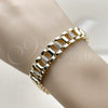 Oro Laminado Fancy Bracelet, Gold Filled Style with White Cubic Zirconia, Polished, Golden Finish, 03.283.0503.07