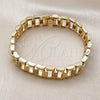 Oro Laminado Fancy Bracelet, Gold Filled Style with White Cubic Zirconia, Polished, Golden Finish, 03.283.0503.07