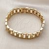 Oro Laminado Fancy Bracelet, Gold Filled Style with White Cubic Zirconia, Polished, Golden Finish, 03.283.0503.07 (Thickness, 7 Inches Length)