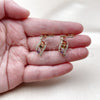 Oro Laminado Dangle Earring, Gold Filled Style with Multicolor and White Cubic Zirconia, Polished, Golden Finish, 02.283.0302