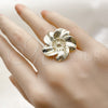 Oro Laminado Elegant Ring, Gold Filled Style Flower Design, Matte Finish, Golden Finish, 01.428.0014