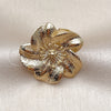 Oro Laminado Elegant Ring, Gold Filled Style Flower Design, Matte Finish, Golden Finish, 01.428.0014