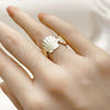 Oro Laminado Elegant Ring, Gold Filled Style Shell Design, Polished, Golden Finish, 01.428.0015