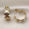 Oro Laminado Small Hoop, Gold Filled Style Shell Design, Polished, Golden Finish, 02.428.0057.20