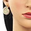 Oro Laminado Stud Earring, Gold Filled Style Snail Design, Polished, Golden Finish, 02.428.0061