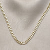Oro Laminado Basic Necklace, Gold Filled Style Concave Cuban Design, Polished, Golden Finish, 04.213.0356.22
