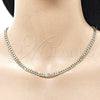 Oro Laminado Basic Necklace, Gold Filled Style Concave Cuban Design, Polished, Golden Finish, 04.213.0356.22 (Thickness, 22 Inches Length)