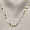 Oro Laminado Basic Necklace, Gold Filled Style Concave Cuban Design, Polished, Golden Finish, 04.213.0356.22 (Thickness, 22 Inches Length)