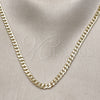 Oro Laminado Basic Necklace, Gold Filled Style Concave Cuban Design, Polished, Golden Finish, 04.213.0356.22 (120 Gauge, Thickness, 22 Inches Length)