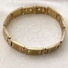 Stainless Steel Solid Bracelet, Polished, Golden Finish, 03.114.0336.4.09 (12 MM Thickness, 9 Inches Length)