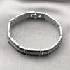 Stainless Steel Solid Bracelet, Greek Key Design, Polished, Two Tone, 03.114.0372.4.08
