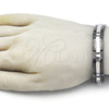 Stainless Steel Solid Bracelet, Greek Key Design, Polished, Two Tone, 03.114.0372.4.08 (12 MM Thickness, 8 Inches Length)